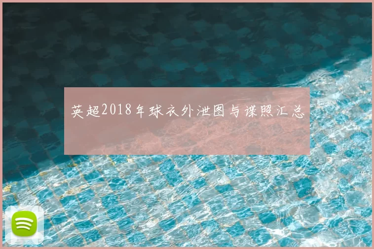 英超2018年球衣外泄图与谍照汇总