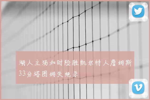 湖人主场加时险胜凯尔特人詹姆斯33分塔图姆失绝杀