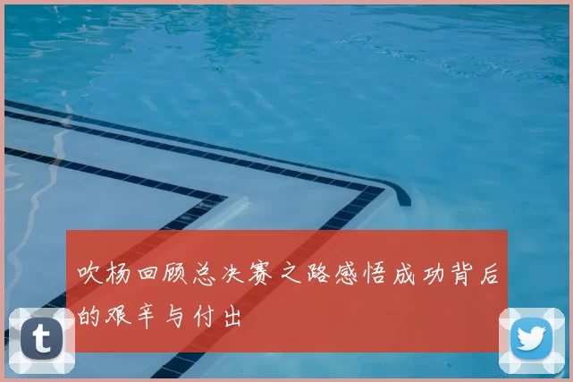 吹杨回顾总决赛之路感悟成功背后的艰辛与付出
